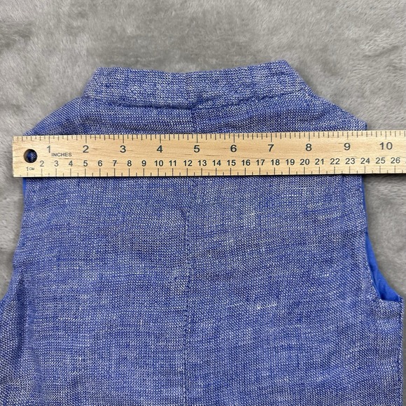 Gini & Jony Kids 2T‎ Blue Linen Nehru Vest Mandarin Collar Party Wedding Jacket - Picture 10 of 12